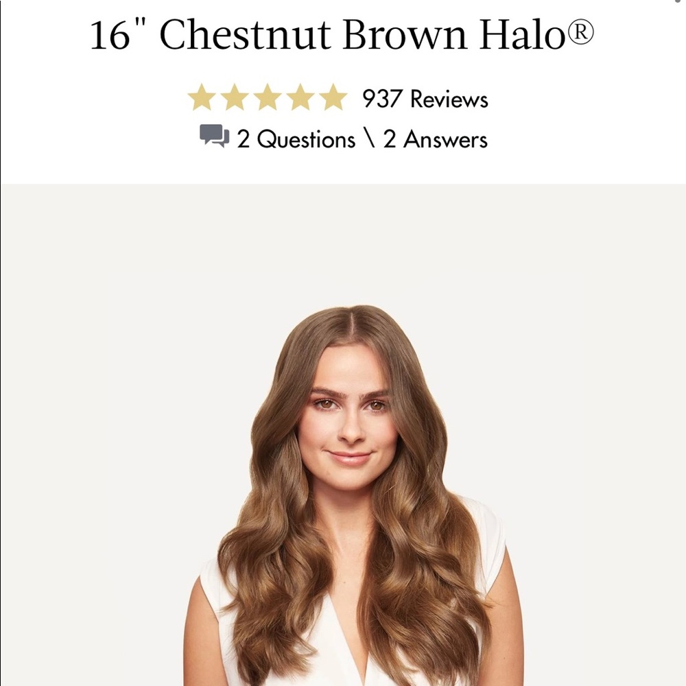 LUXY Halo hair extensions chestnut brown 16”